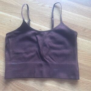 Bozzolo Dark Brown Ribbed Camisole top women’s medium large